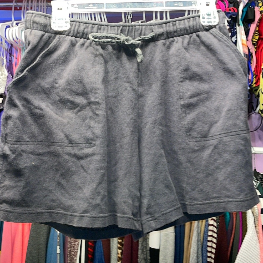 Ladies size medium cotton athletic shorts dark blue used